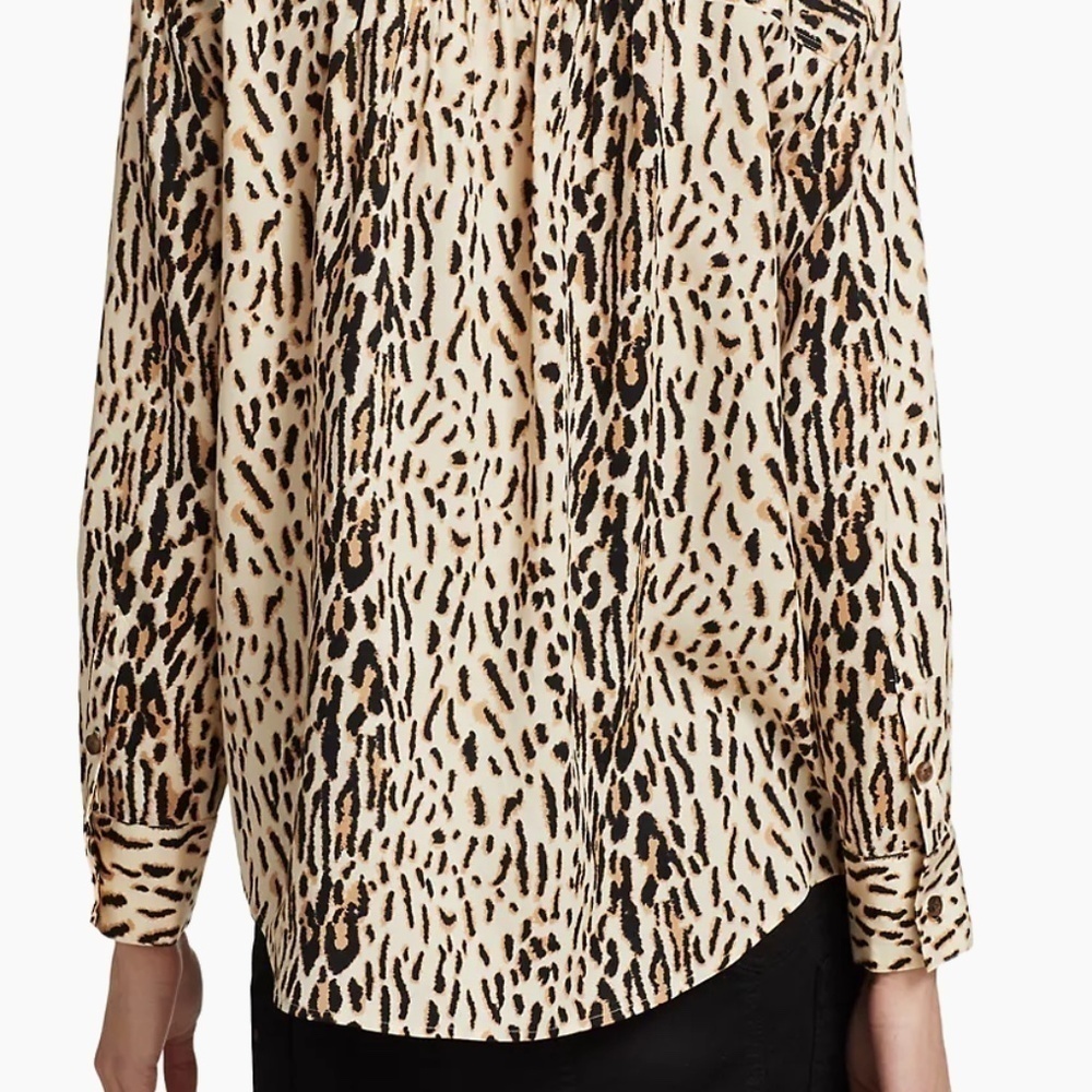 Joie 'Lidelle' Leopard Print Blouse, Size L - Picture 9 of 13